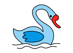 天鵝簡筆畫的畫法步驟和上色教程