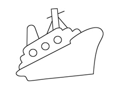 輪船簡筆畫的步驟和上色