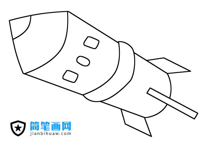 火箭簡筆畫的步驟及上色教程