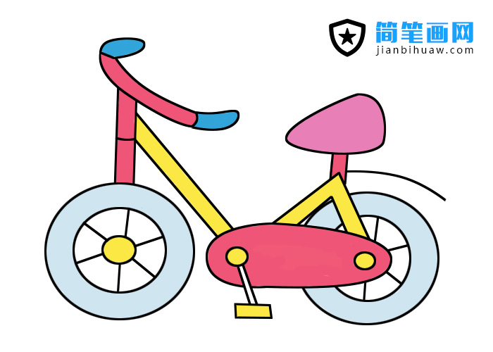 自行車簡筆畫繪畫步驟和上色教程