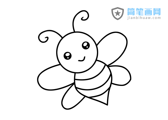 小蜜蜂簡筆畫的步驟和上色圖