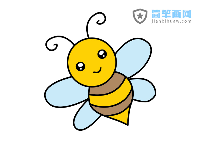 小蜜蜂簡筆畫的步驟和上色圖