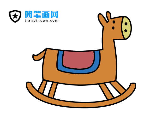 搖搖馬簡筆畫的畫法包含步驟