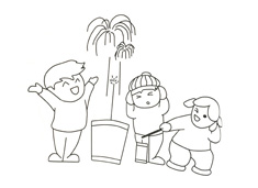 過年放煙花炮竹的簡筆畫圖片