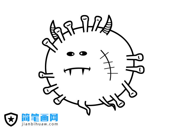 新型冠狀病毒外形簡筆畫圖片