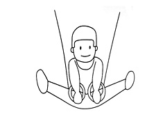 男子在練習吊環運動的簡筆畫圖片