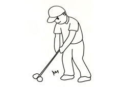 打高爾夫球的簡筆畫圖片