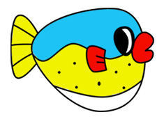 河豚簡筆畫上色和分解步驟教程