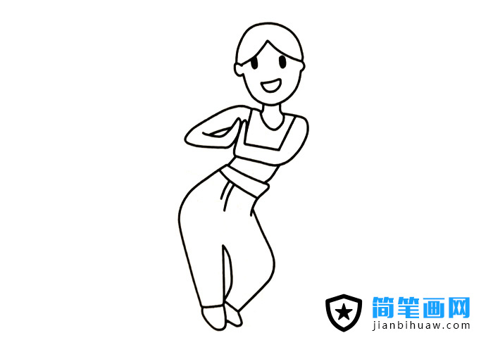 在跳瑜伽動物的人物簡筆畫