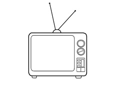 電視機簡筆畫圖片