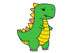 恐龍簡筆畫圖片含上色