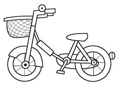 兒童自行車簡筆畫圖片