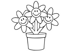 花盆里的小花簡筆畫圖片