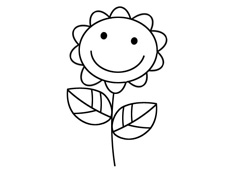 笑臉向日葵簡筆畫圖片
