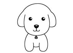 可愛的小狗狗簡筆畫圖片