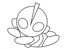 飛行中的小奧特曼簡筆畫圖片