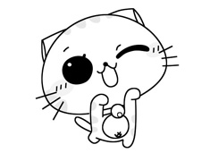 CC貓表情簡筆畫萌萌噠圖片