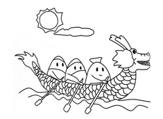 賽龍舟簡筆畫圖片