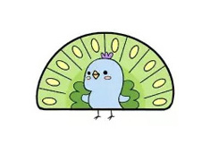 1個半圓就能畫出可愛的簡筆畫 -- 孔雀