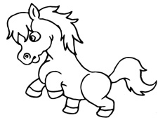 跳躍的小馬簡筆畫圖片