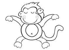 頑皮的小猴子簡筆畫圖片