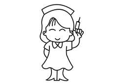打針的小護士簡筆畫圖片