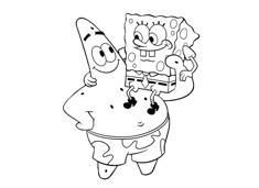 海綿寶寶派大星簡筆畫圖片