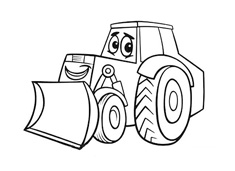兒童卡通推土機簡筆畫圖片