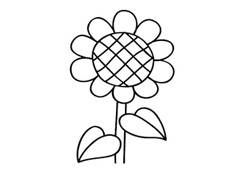 簡單的向日葵簡筆畫圖片