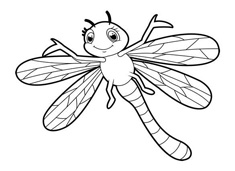 一只可愛的小蜻蜓簡筆畫圖片