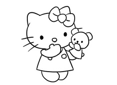 Hello Kitty簡筆畫KT貓簡筆畫圖片彩色