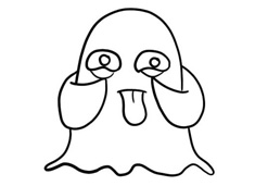 扮鬼臉的幽靈簡筆畫圖片