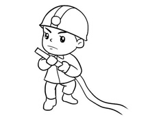 我是小小消防員簡筆畫圖片含上色