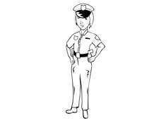 外國女警察簡筆畫圖片