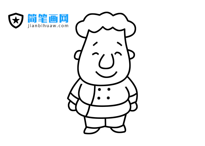 廚師簡筆畫圖片