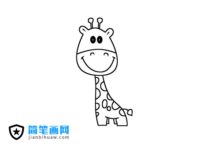 一只小長頸鹿簡筆畫圖片