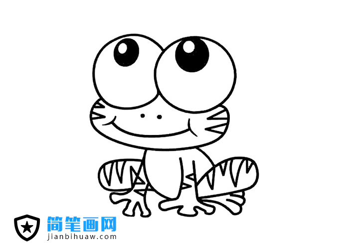 大大眼睛的小青蛙簡筆畫圖片