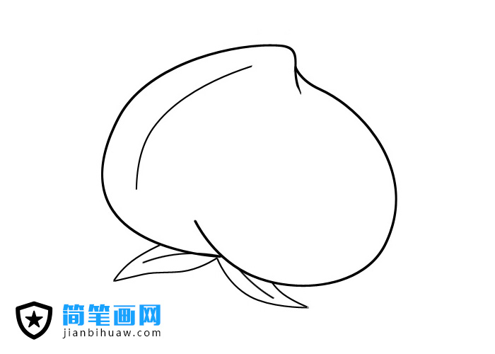 簡單的桃子簡筆畫圖片