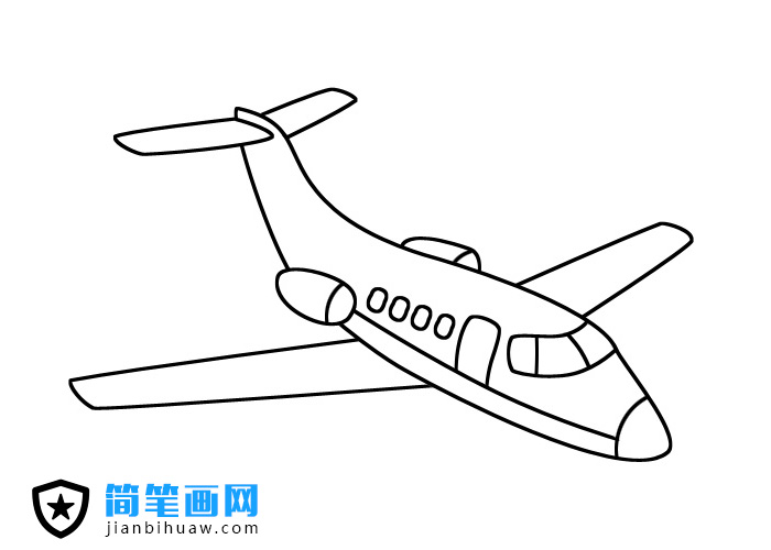 噴氣式飛機簡筆畫圖片