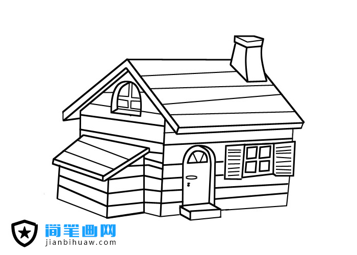 帶煙囪的小房子簡筆畫圖片