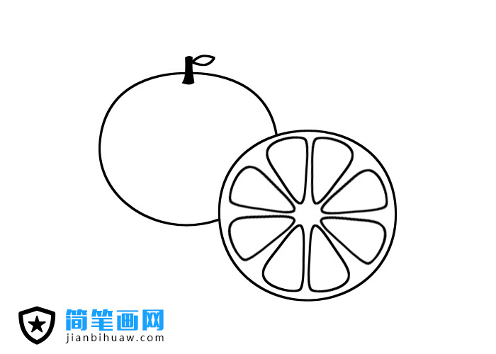 橘子簡筆畫圖片