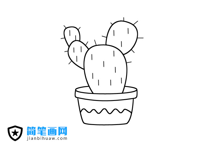仙人掌簡筆畫圖片