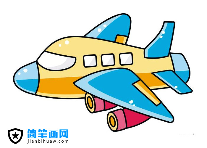 好看的兒童飛機客機簡筆畫圖片