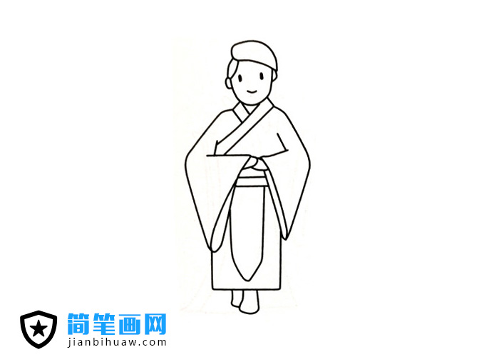 穿著古代裝束的人簡筆畫圖片