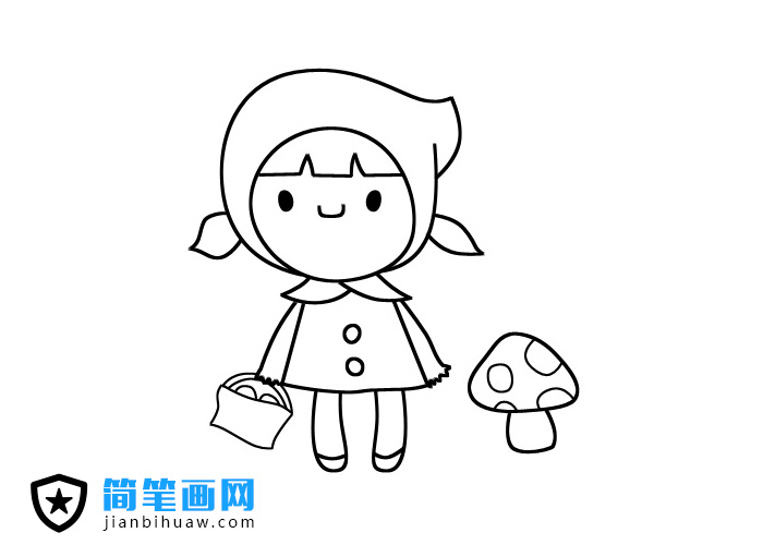 小紅帽簡筆畫圖片
