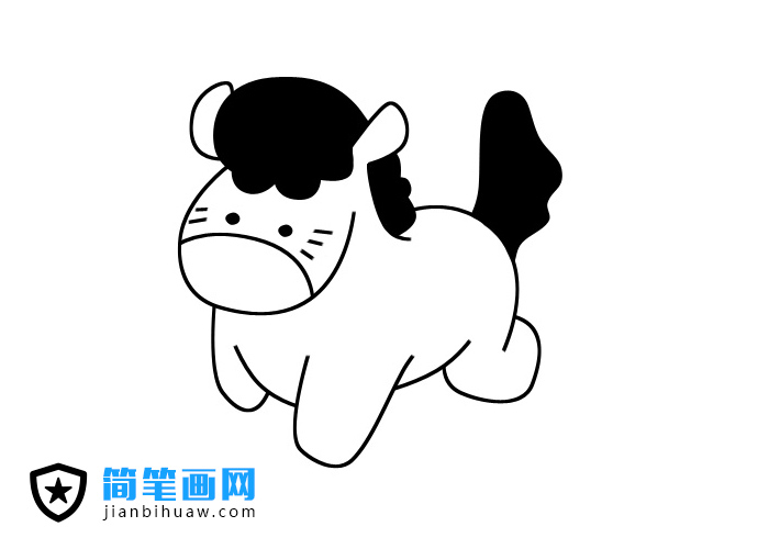 十二生肖之馬的簡筆畫圖片