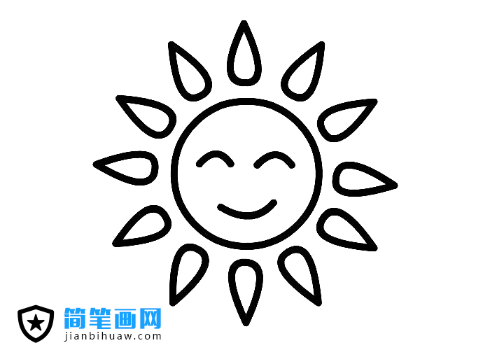 大太陽笑臉簡筆畫圖片幼兒簡筆畫