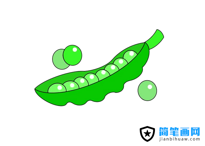彩色豌豆簡筆畫圖片含上色
