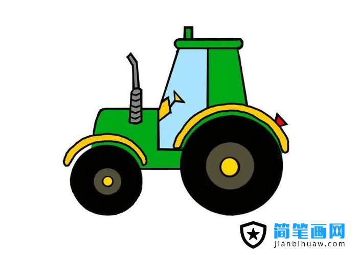 農用拖拉機簡筆畫圖片含彩色