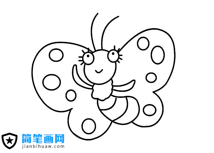 可愛卡通蝴蝶簡筆畫圖片